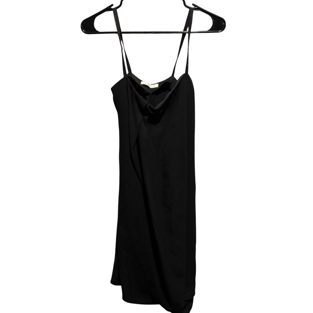 Prada Milano Black Draped Cowl Neck Spaghetti Strap Cocktail Dress Size 40 IT